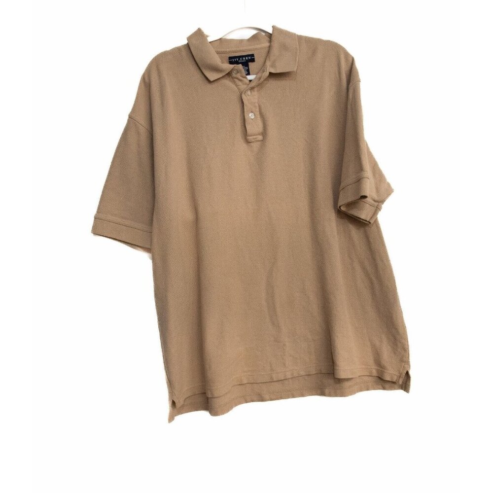 Ivy Crew Classics Mens Beige Cotton Polo Shirt Casual Collared Short Sleeve 2XL